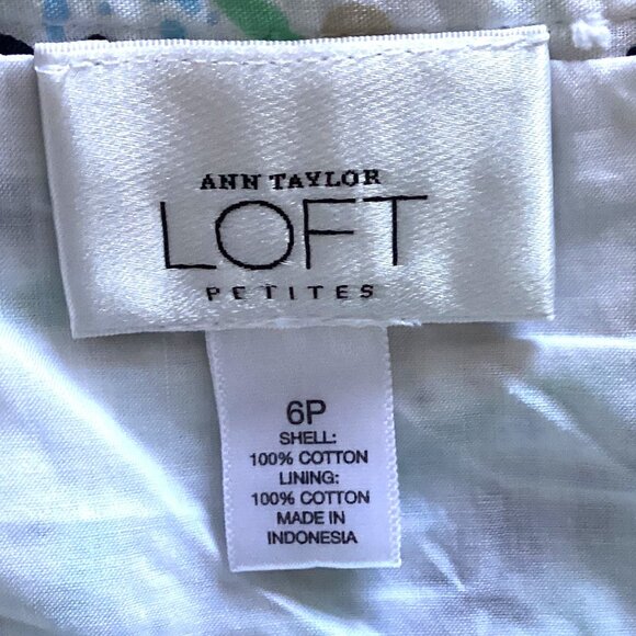 Loft Ann Taylor Women's 6P Petites Cotton Pleated Summer Skirt Lined - Picture 7 of 7